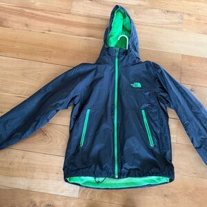 The North Face Black Green Hyvent Men's Medium Rain Lightweight Mesh Jacket Zip